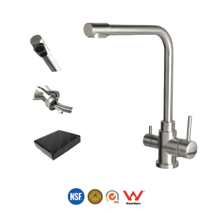 3-Way Flick Mixer Faucet – Goose Neck Style Brushed Stainless Steel