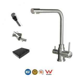 3-Way Flick Mixer Faucet – Goose Neck Style Brushed Stainless Steel