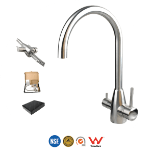 3 Way Flick Mixer Faucet – Hoop Style Brushed Stainless Steel