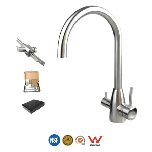 3 Way Flick Mixer Faucet – Hoop Style Brushed Stainless Steel