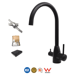 3 Way Flick Mixer Faucet – Hoop Style Nano Black